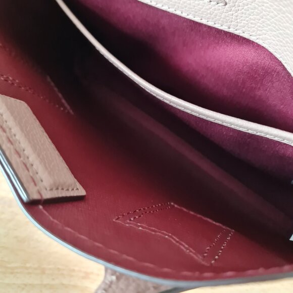 Marc Jacobs The Editor Leather Satchel Mauve Blush Taupe Bowler Crossbody - Picture 14 of 15